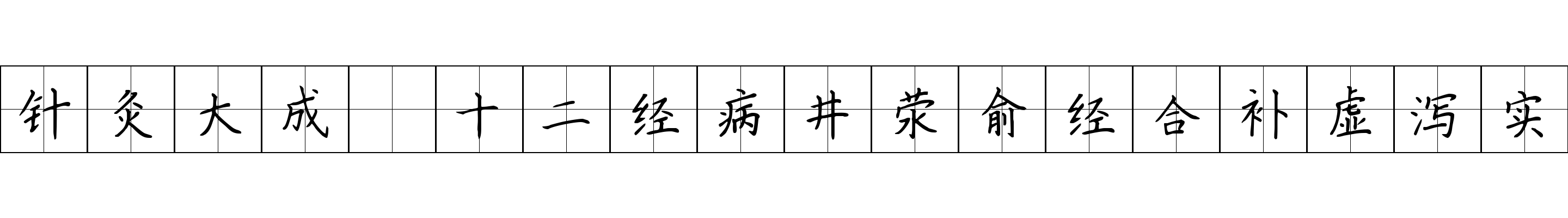 针灸大成 十二经病井荥俞经合补虚泻实